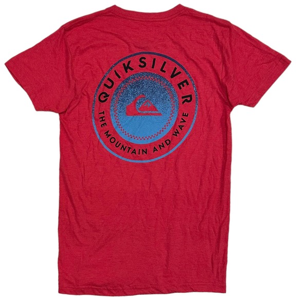 Quiksilver Men's Mountain and Wave Graphic Print Heather Red Tee T-Shirt - Picture 1 of 2